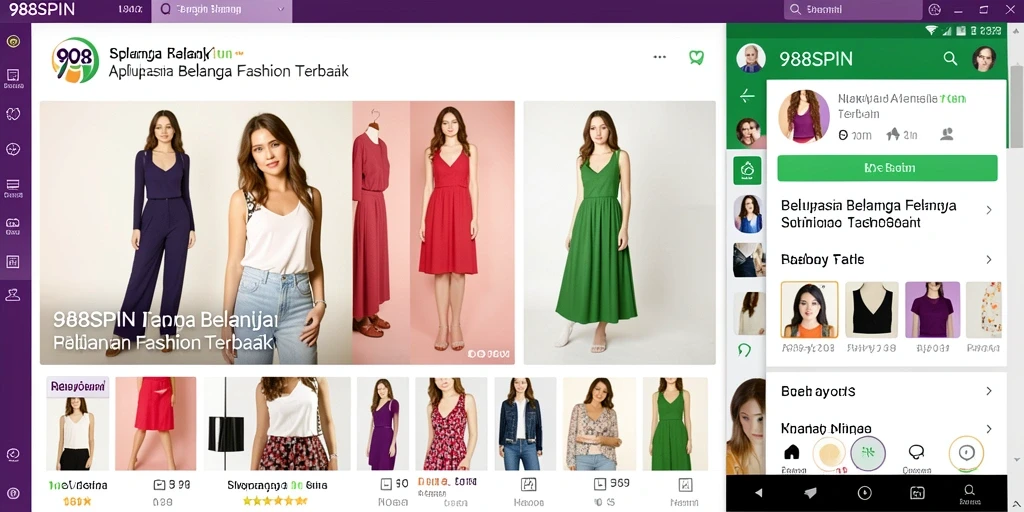 Antarmuka pengguna 988SPIN yang menarik dan intuitif untuk belanja Fashion.