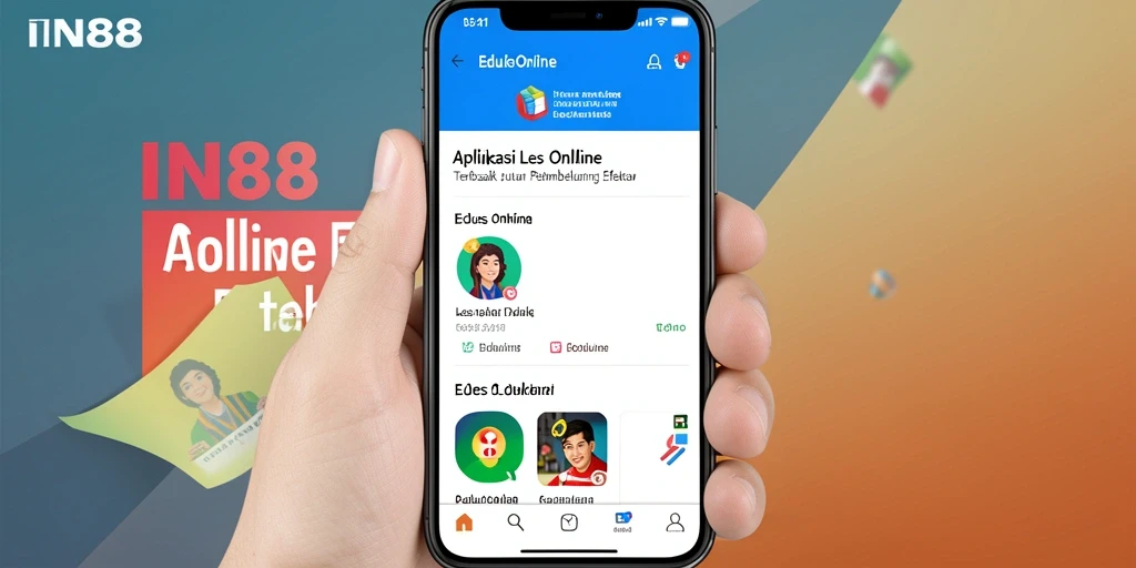 Tampilan antarmuka aplikasi Les Online IN88 yang menarik dan mudah digunakan.