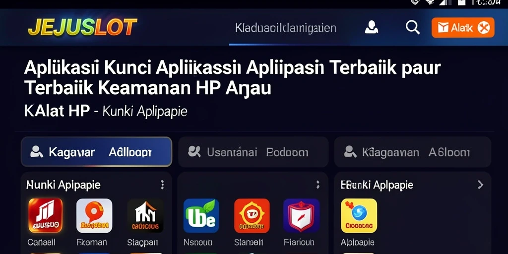 Antarmuka intuitif JEJUSLOT untuk keamanan aplikasi.