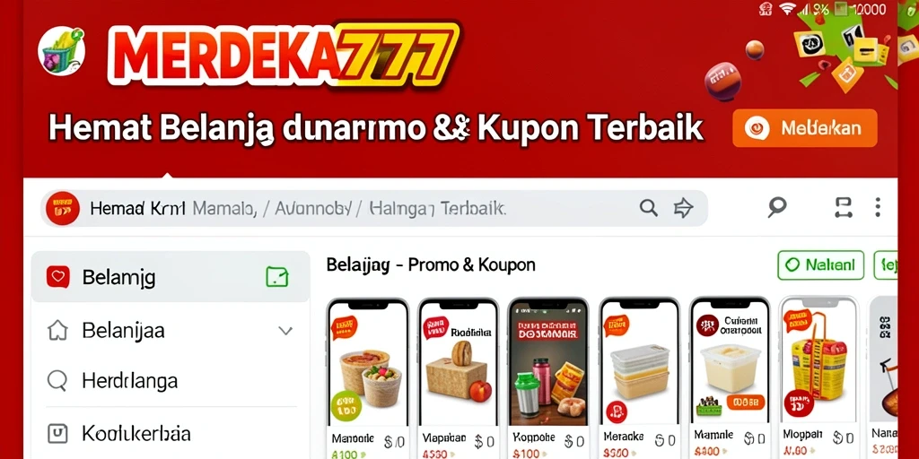 Antarmuka MERDEKA777 dengan berbagai penawaran kupon menarik.