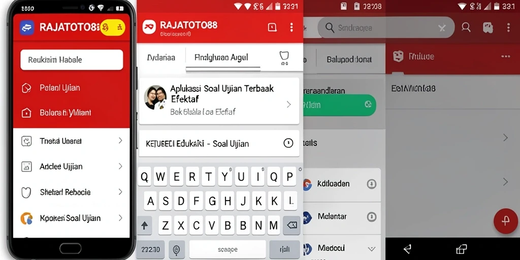 Antarmuka aplikasi RAJATOTO88 yang mudah digunakan untuk Soal Ujian.