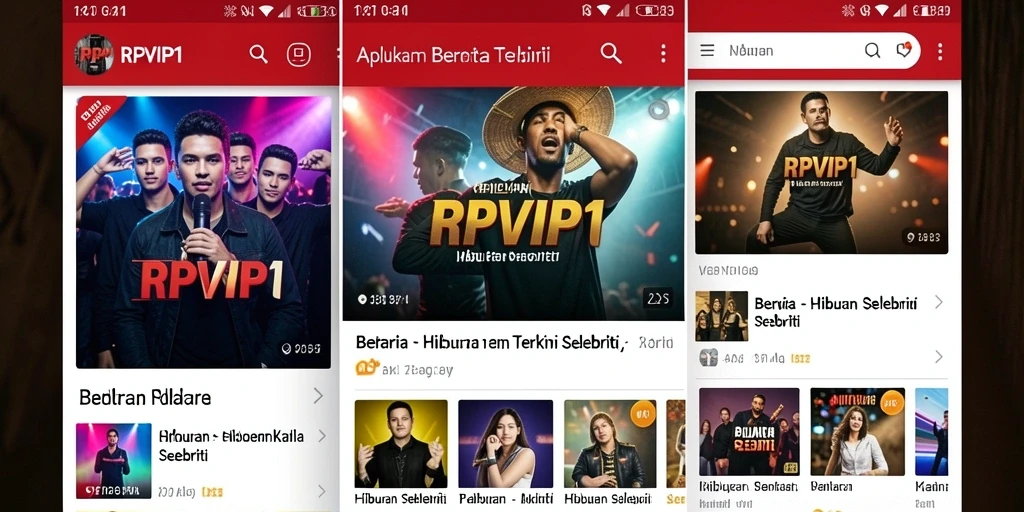 Antarmuka RPVIP1 yang menarik dan informatif tentang selebriti.