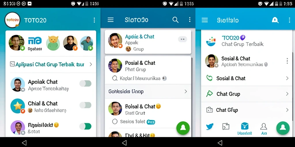 Tampilan antarmuka TOTO20 yang sederhana dan intuitif saat menggunakan Chat Grup.