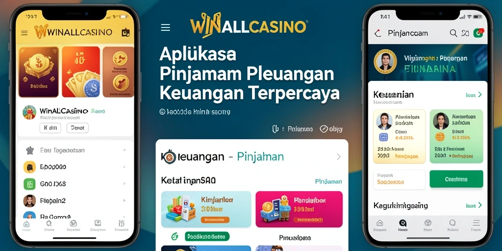 Tampilan antarmuka aplikasi WINALLCASINO dengan fitur Pinjaman.